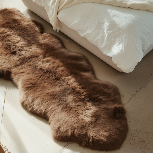 Natural Premium New Zealand Sheepskin Rug & Throw, Double, W65 x L180 cm (7 Colours)