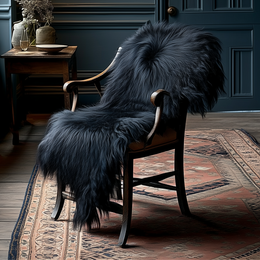 Natural Icelandic Long Wool Sheepskin Rug, X-Large