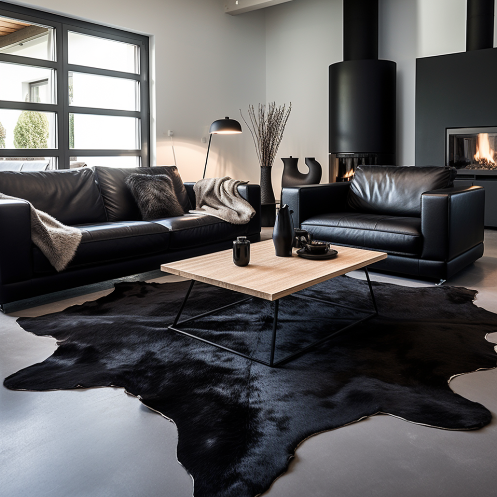 Natural Brazilian Cowhide, Black