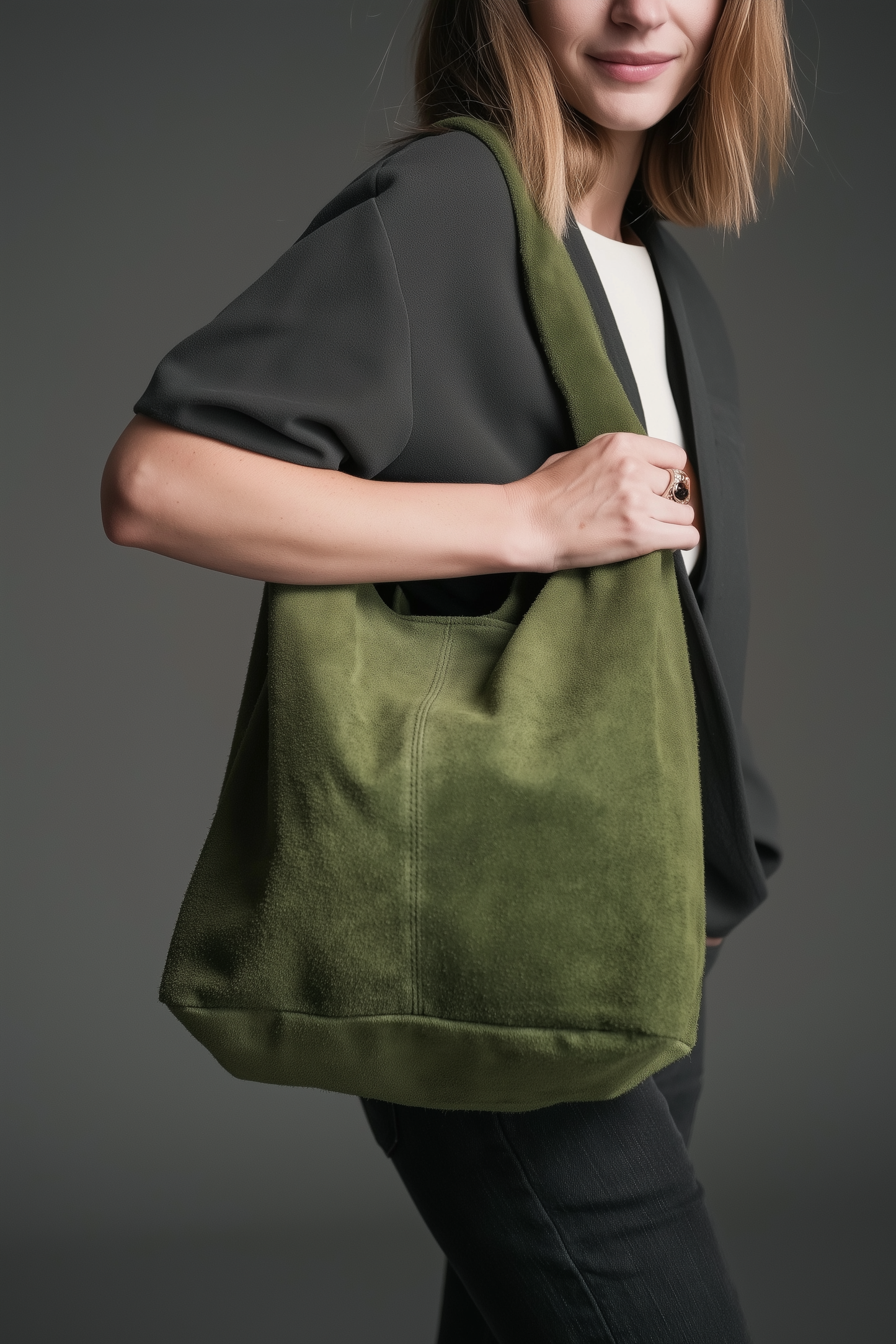 Silvia Suede Leather Slouch Tote Shoulder Bag by Clemés (13 colours)