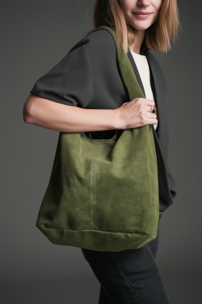Silvia Suede Leather Slouch Tote Shoulder Bag by Clemés (13 colours)