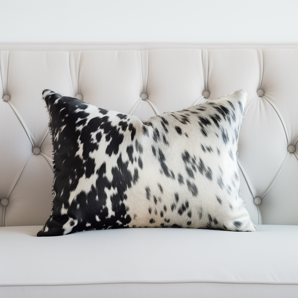 Faux cowhide top throw pillows