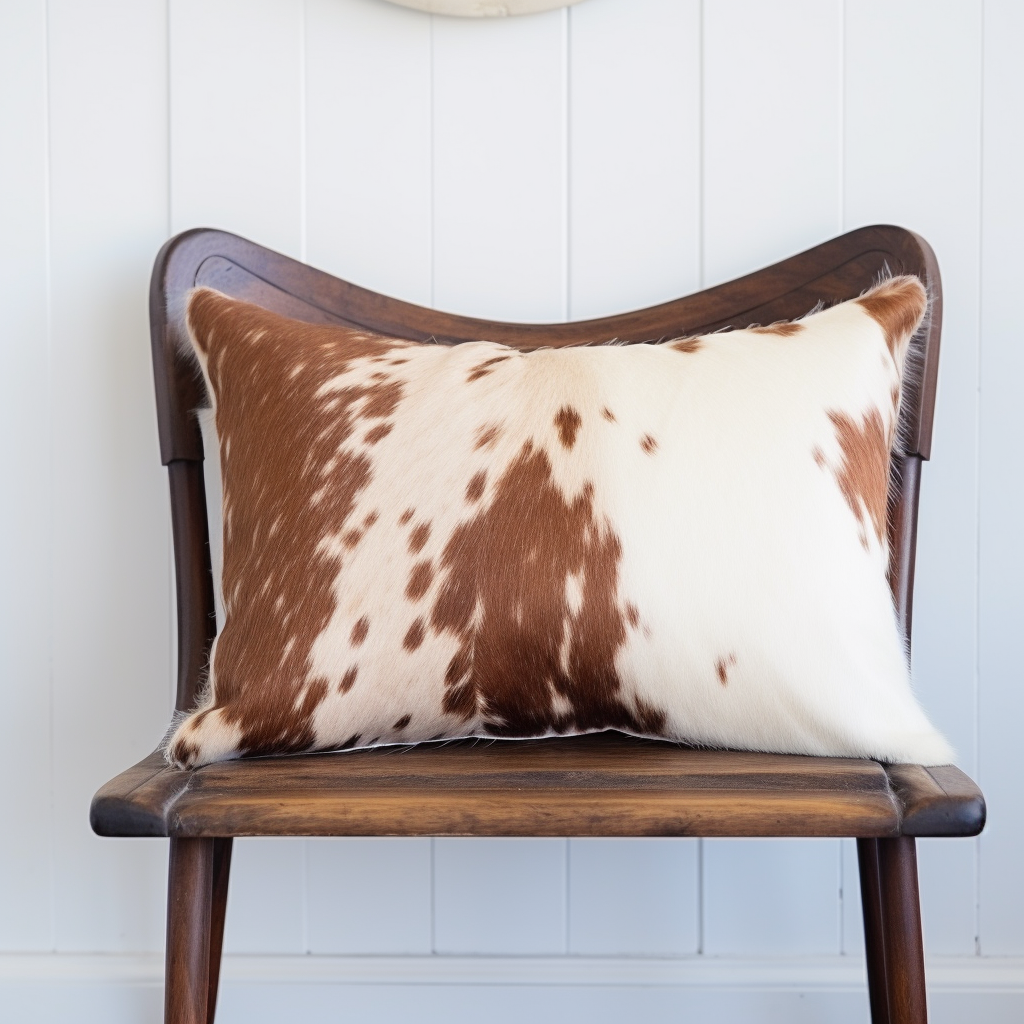 Genuine Cowhide Cushion, Brown