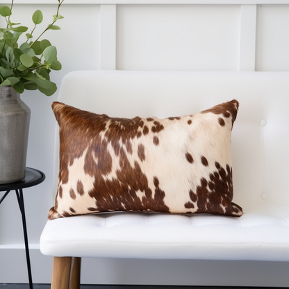 Genuine Cowhide Cushion, Brown