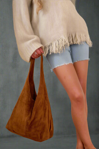 Silvia Suede Leather Slouch Tote Shoulder Bag by Clemés (13 colours)
