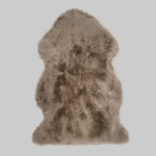 Single X-Large Premium Sheepskin Rug & Throw, (W60 x L100 cm), Taupe