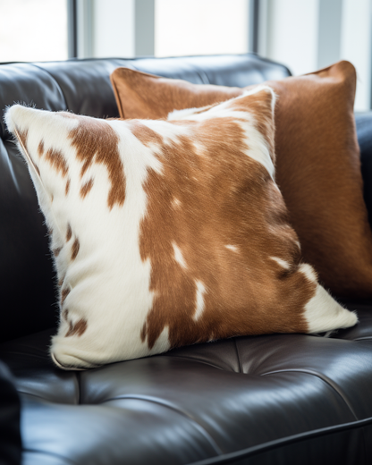 Genuine Cowhide Cushion, Brown