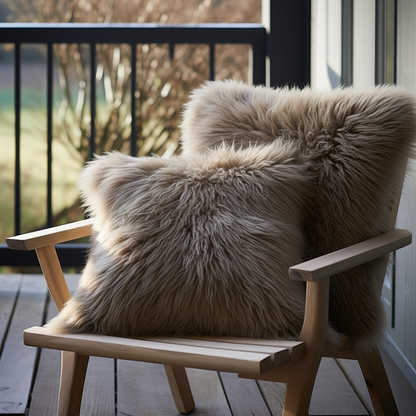 Natural Premium New Zealand Sheepskin Cushion 40 x 40 cm (Taupe)