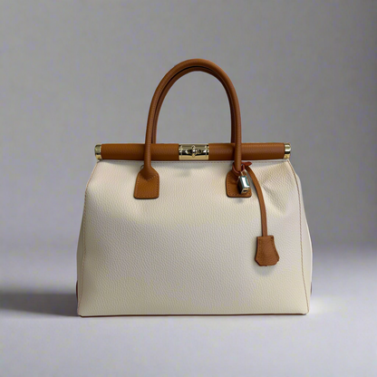 Flavia Structured Pebble Leather Women's Handbag with Shoulder Strap by Clemés (4 Colours)