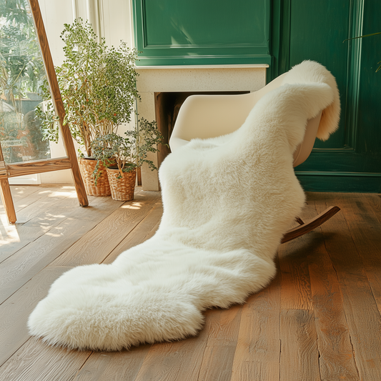 Natural Premium New Zealand Sheepskin Rug & Throw, Double, W65 x L180 cm (7 Colours)