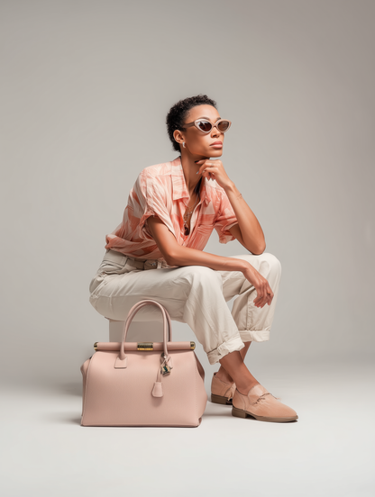 Flavia Structured Pebble Leather Women's Handbag with Shoulder Strap by Clemés (4 Colours)