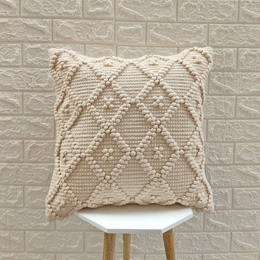 Atlas Diamond Natural Wool Cushion 50 x 50 cm