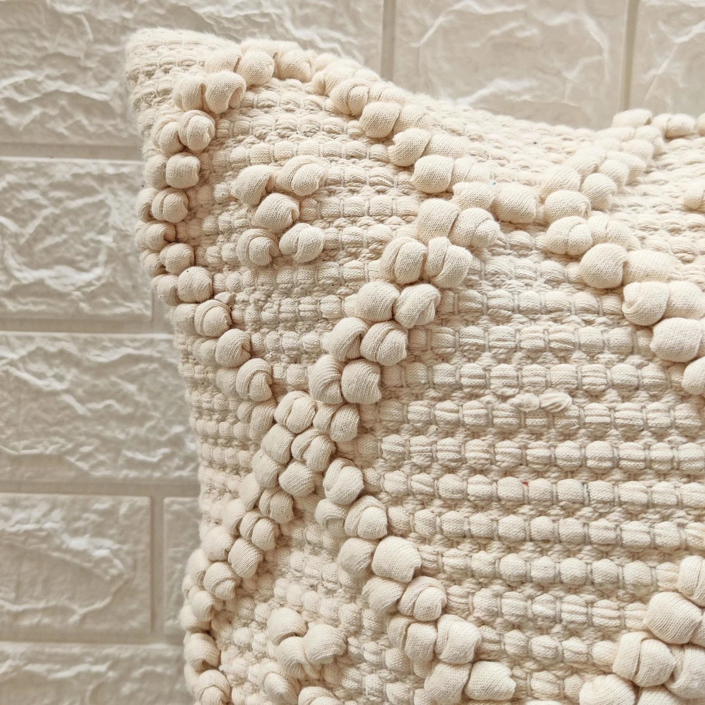 Atlas Diamond Natural Wool Cushion 50 x 50 cm