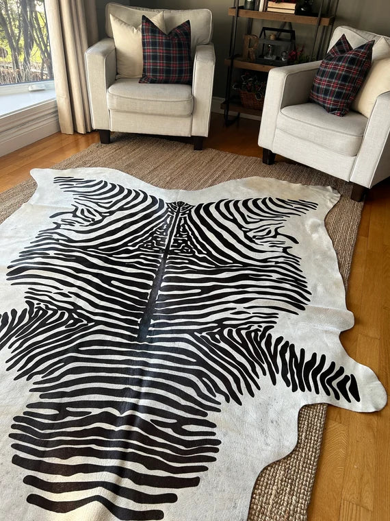 Natural Premium Brazilian Cowhide Printed Zebra, Large (2 Patterns)