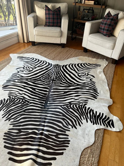 Natural Premium Brazilian Cowhide Printed Zebra, Large (2 Patterns)