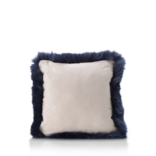 Natural Premium New Zealand Sheepskin Cushion 40 x 40 cm, Indigo