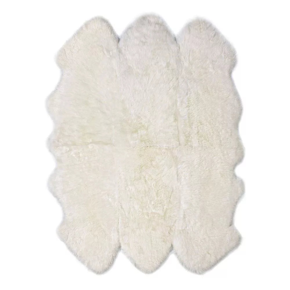 Natural Premium New Zealand Sheepskin Rug & Throw, Sexto, W180 x L180 cm, Ivory