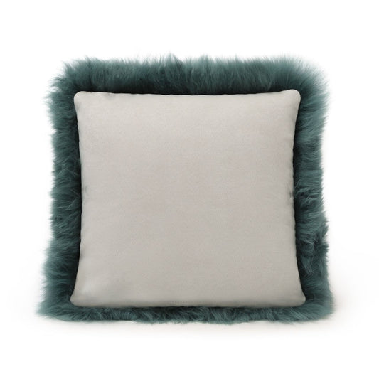 Natural Premium New Zealand Sheepskin Cushion 40 x 40 cm, Deep Teal