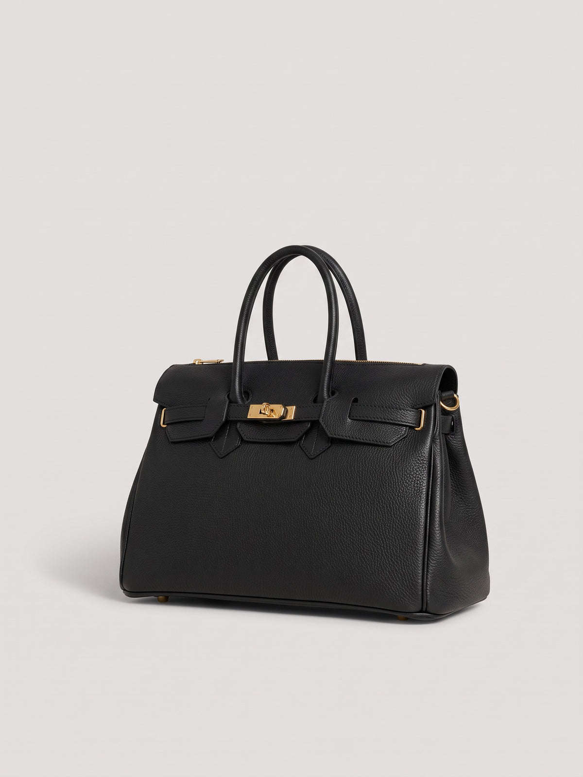 Letizia Black Calfskin Bag by Clemés – front three-quarter view