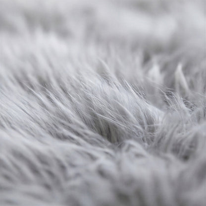 Quad New Zealand Sheepskin Rug & Throw, 4-Pelt, Large, L180 x W105 cm, Silver