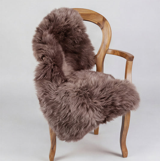 Single X-Large Premium Sheepskin Rug & Throw, (W65 x L100 cm), Taupe