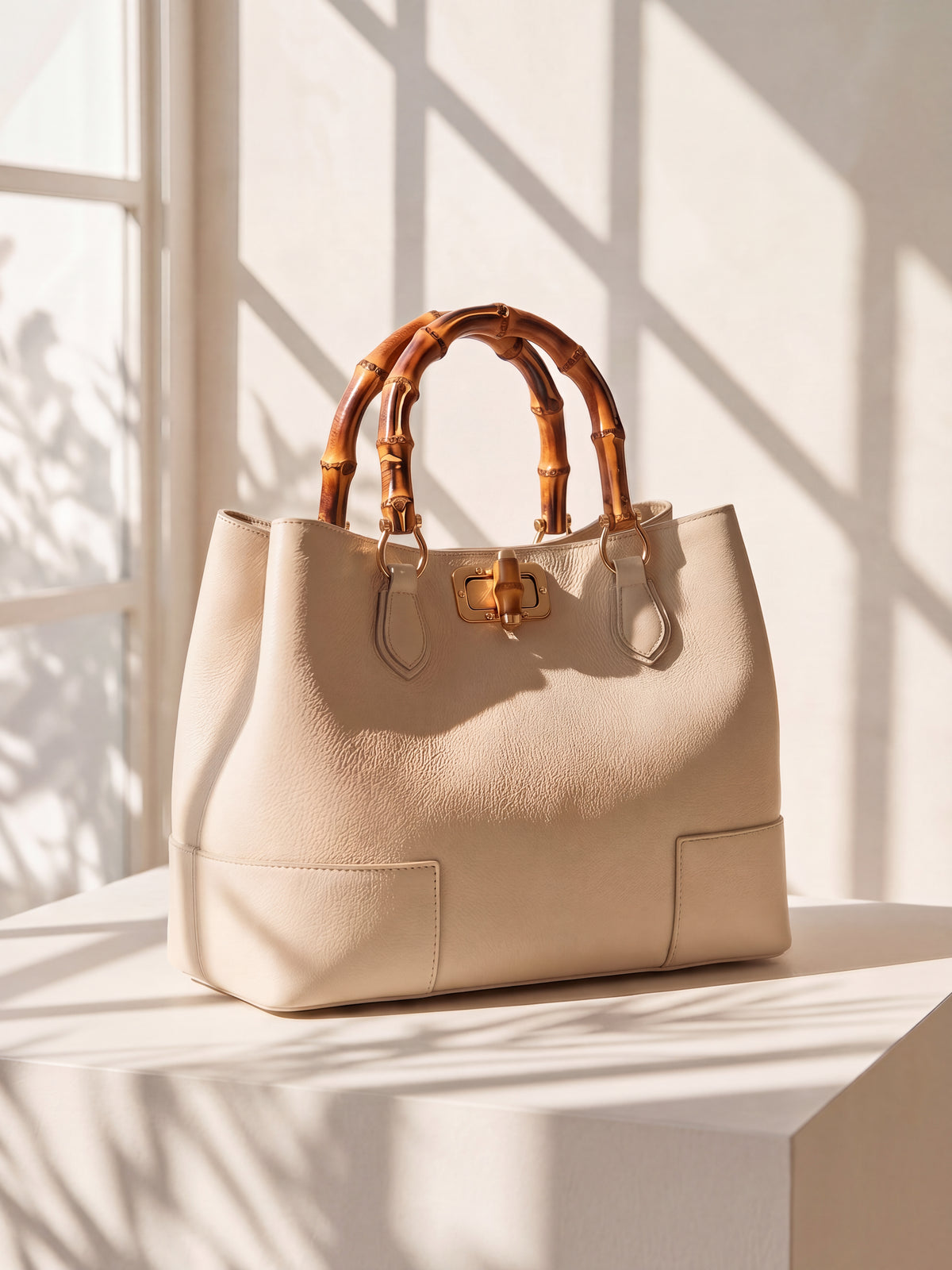 Ginevra Bamboo-Handle Leather Bag by Clemés