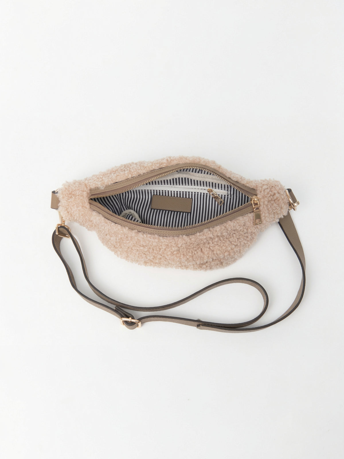 Nevina Faux Shearling & Leather Bum Bag by Clemés