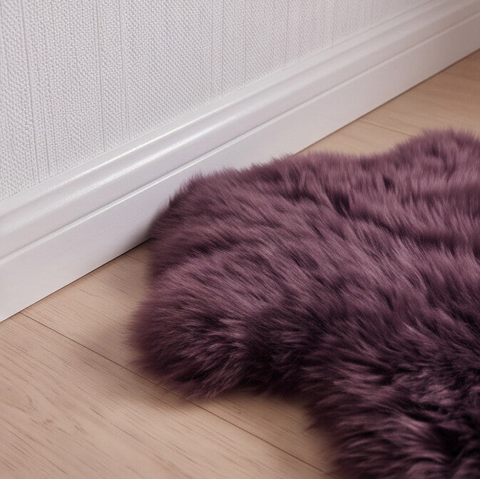 Quad New Zealand Sheepskin Rug & Throw, 4-Pelt, Quad, L180 x W105 cm, Aubergine