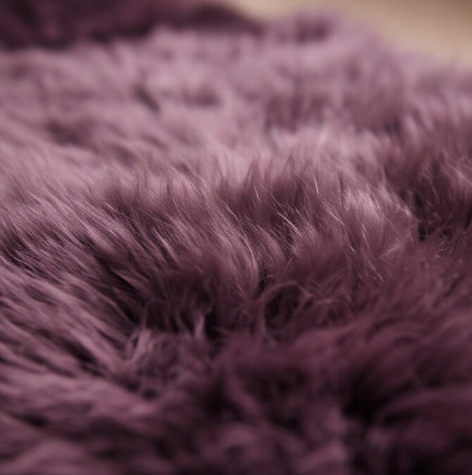 Quad New Zealand Sheepskin Rug & Throw, 4-Pelt, Quad, L180 x W105 cm, Aubergine