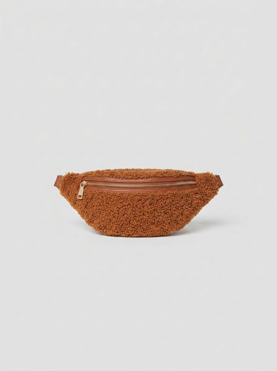 Nevina Faux Shearling & Leather Bum Bag by Clemés