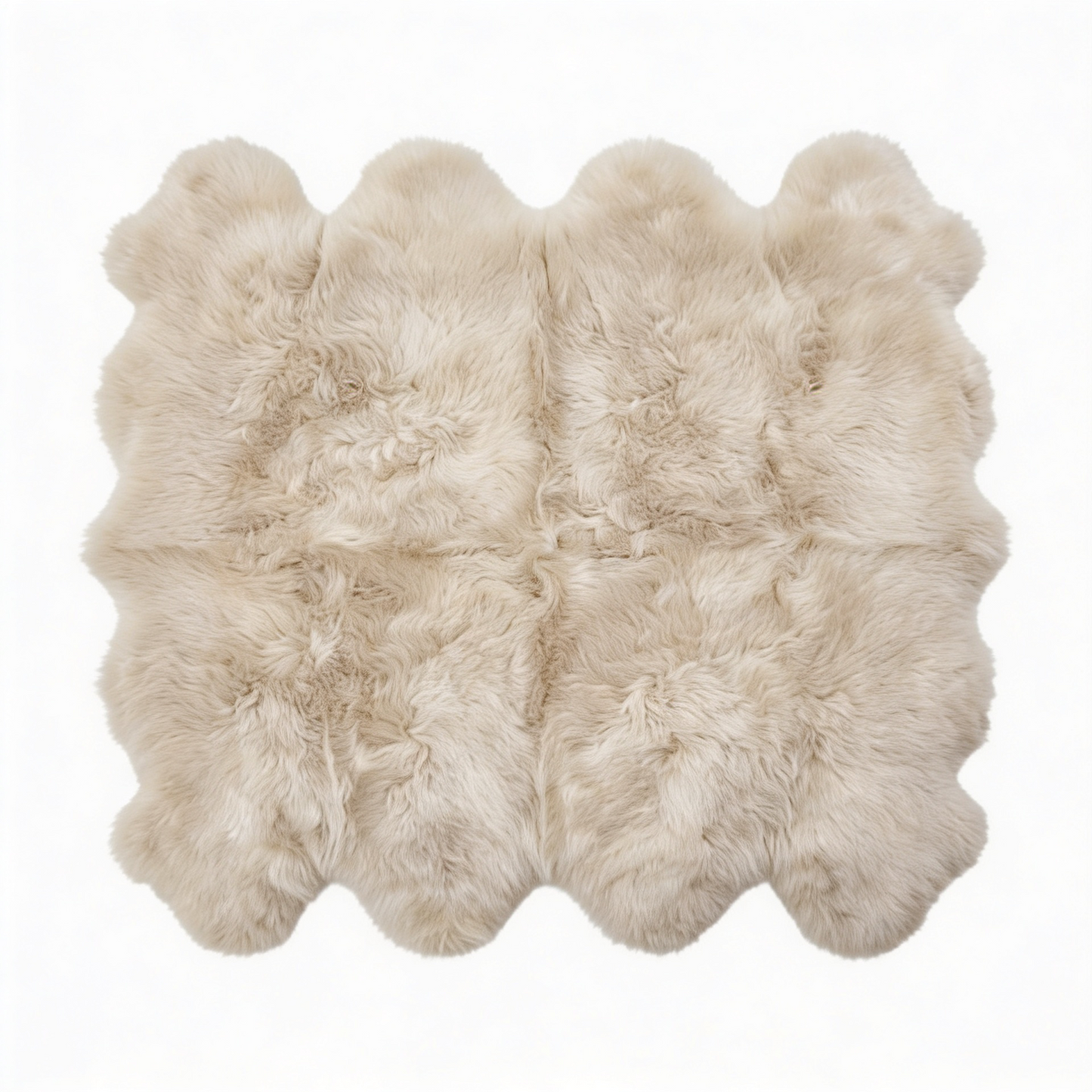 Octo Sheepskin Rug & Throw, XX-Large, L200 x W180 cm, Oyster (Cloud Dancer)