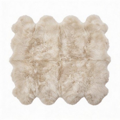 Octo Sheepskin Rug & Throw, XX-Large, L200 x W180 cm, Oyster (Cloud Dancer)