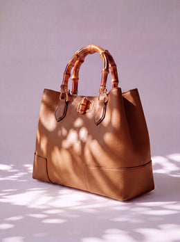 Ginevra Bamboo-Handle Leather Bag by Clemés