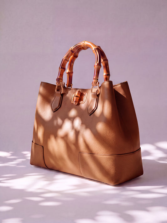 Ginevra Bamboo-Handle Leather Bag by Clemés