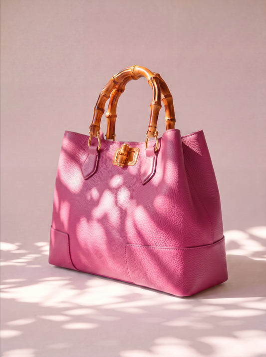 Ginevra Bamboo-Handle Leather Bag by Clemés