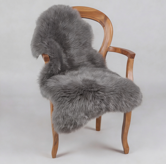 Single X-Large Premium Sheepskin Rug & Throw (W65 x L100 cm), Grey
