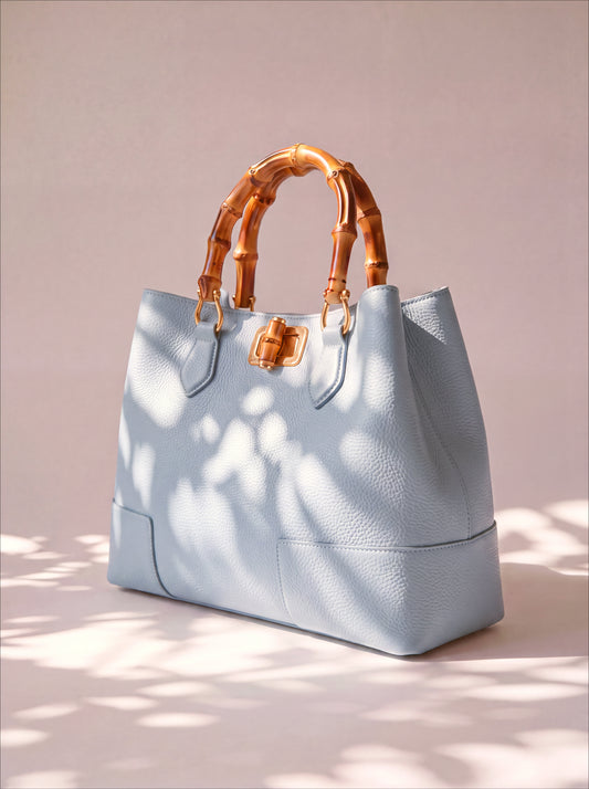 Ginevra Bamboo-Handle Leather Bag by Clemés