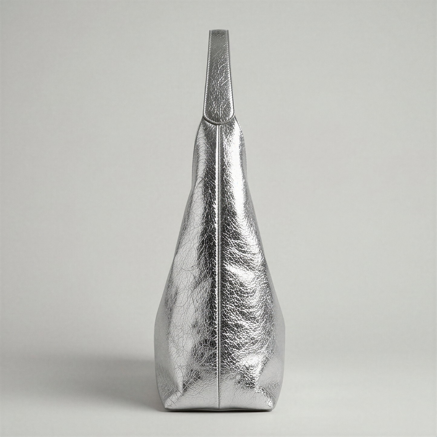 Silvia Metallic Suede Slouch Bag by Clemés, Silver