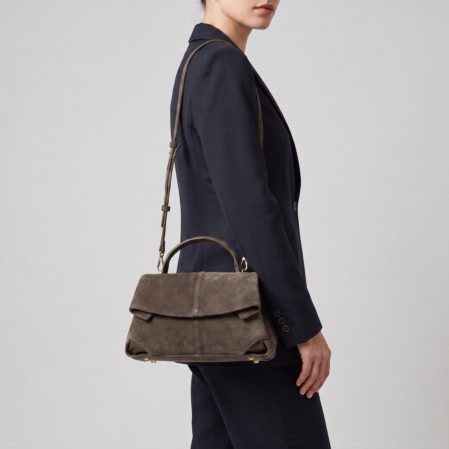 Fiorella Suede Baguette Bag by Clemés