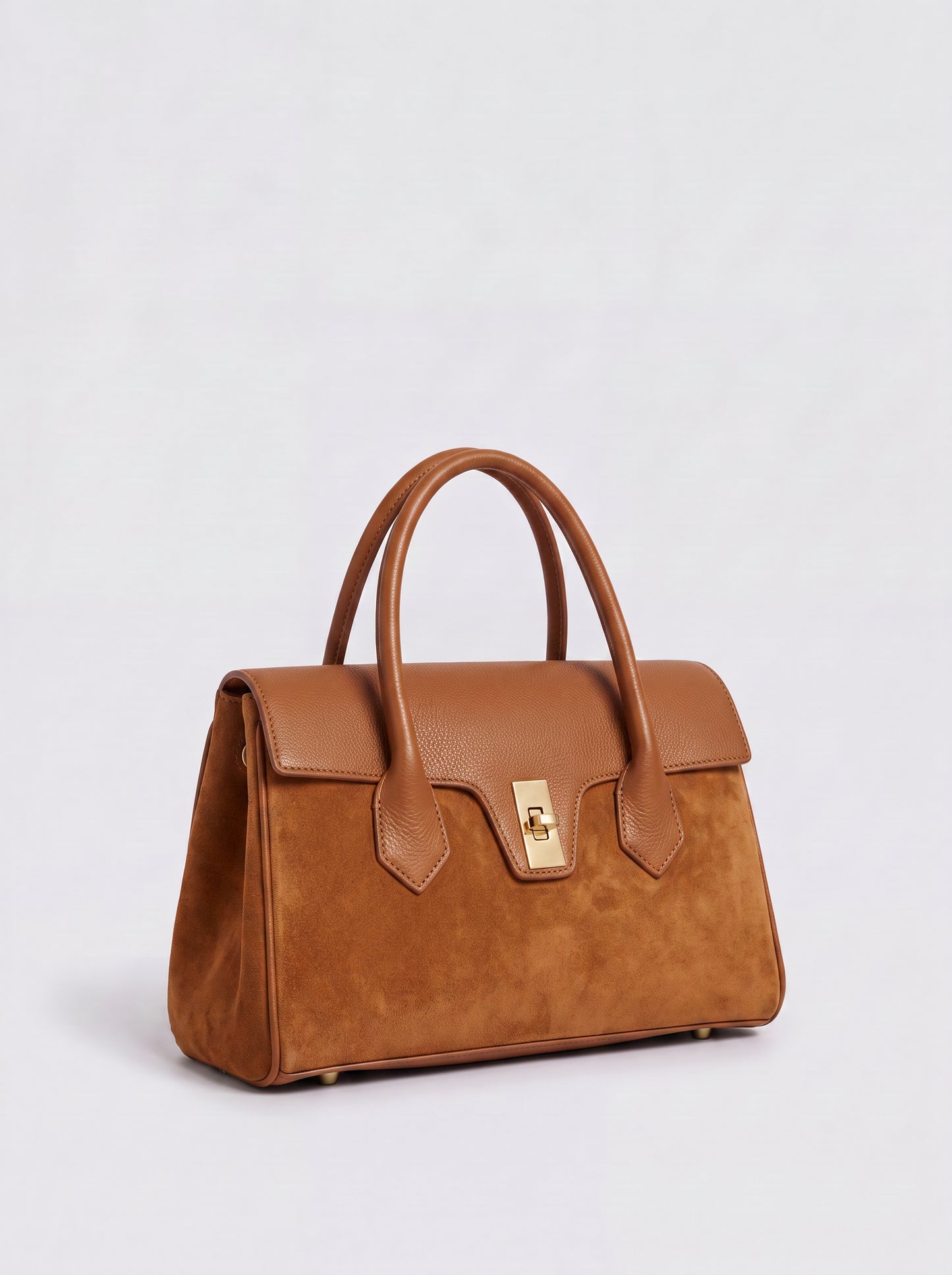 Nina Suede & Leather Satchel Bag by Clemés