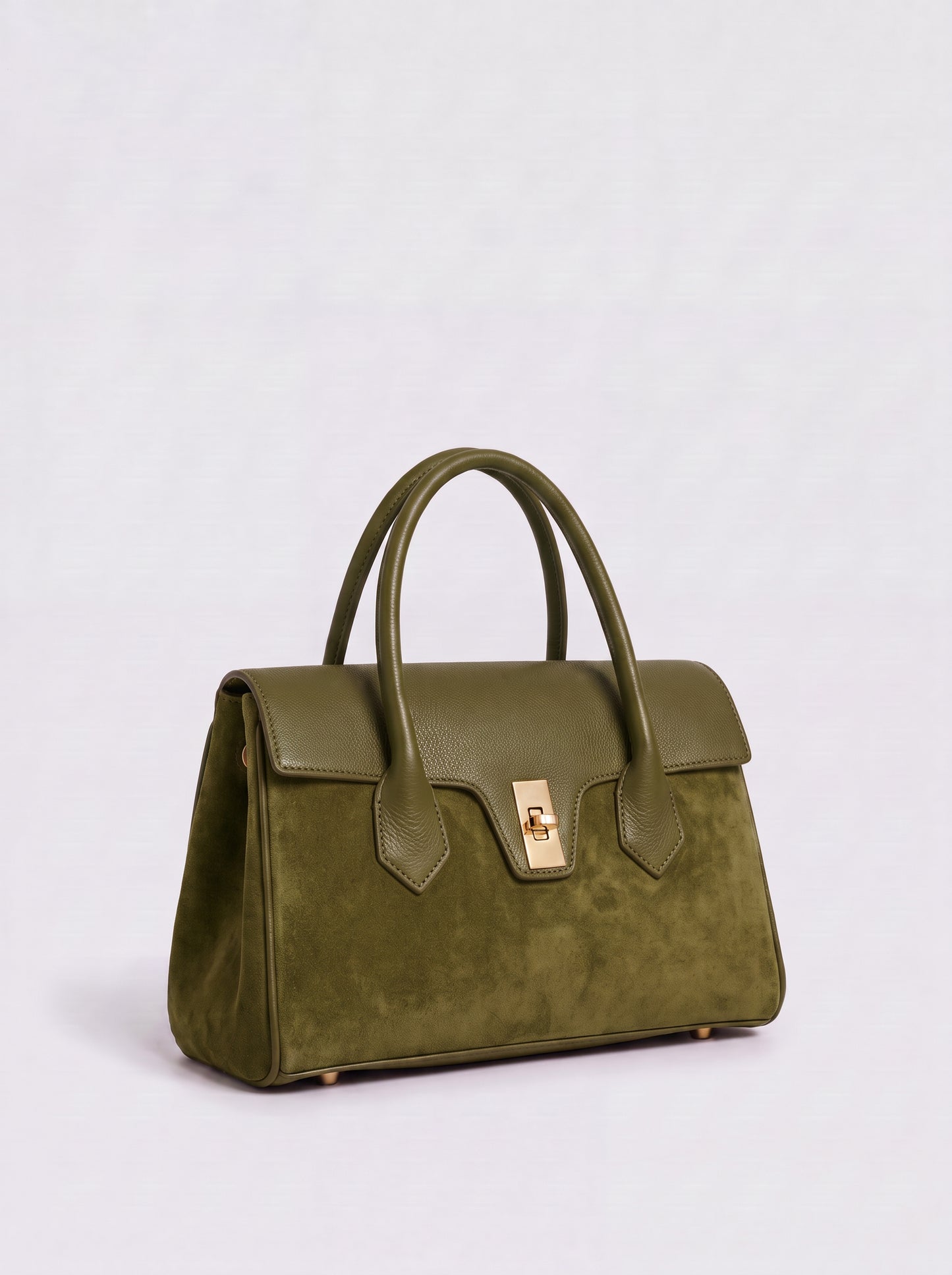 Nina Suede & Leather Satchel Bag by Clemés