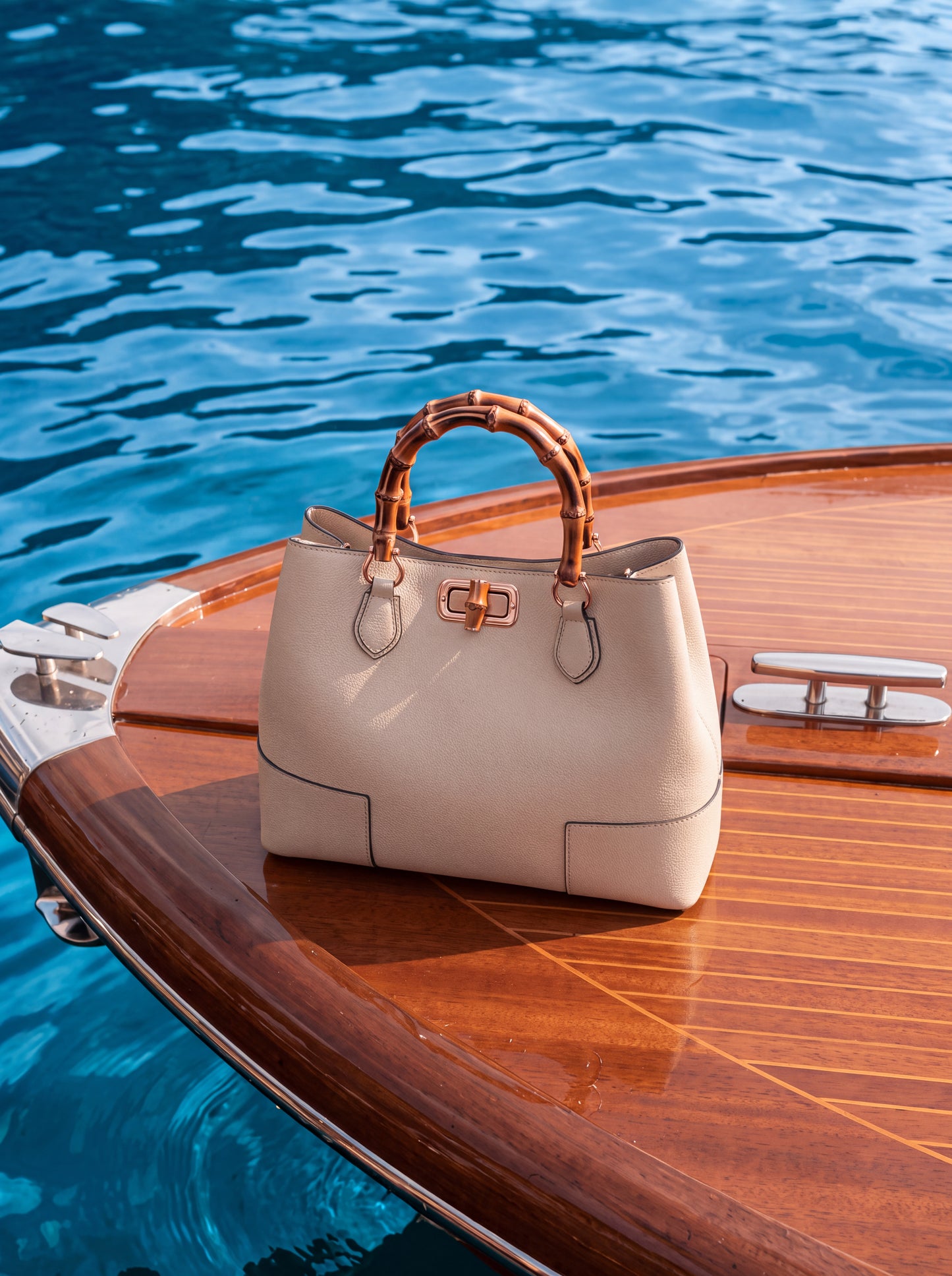 Ginevra Bamboo-Handle Leather Bag by Clemés