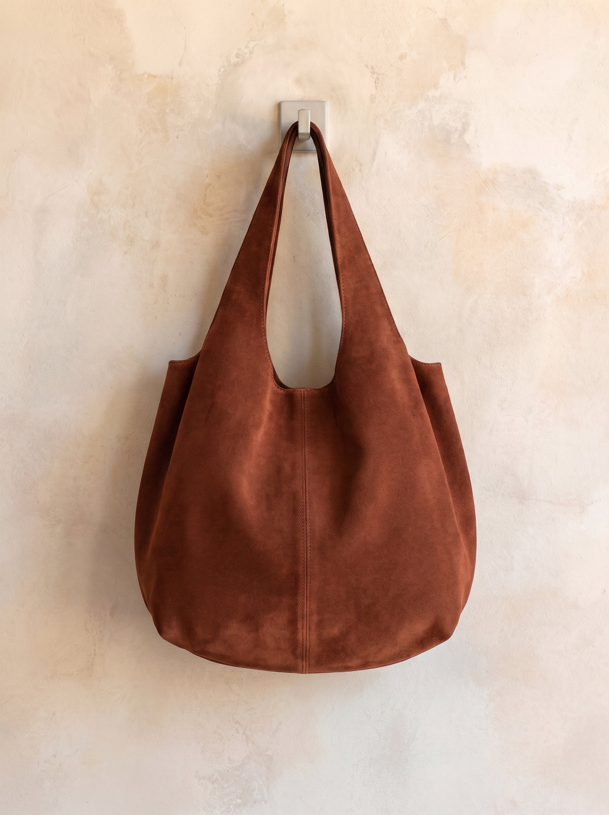 Giannina Suede Leather Shoulder Tote Bag by Clemés (Mocha)