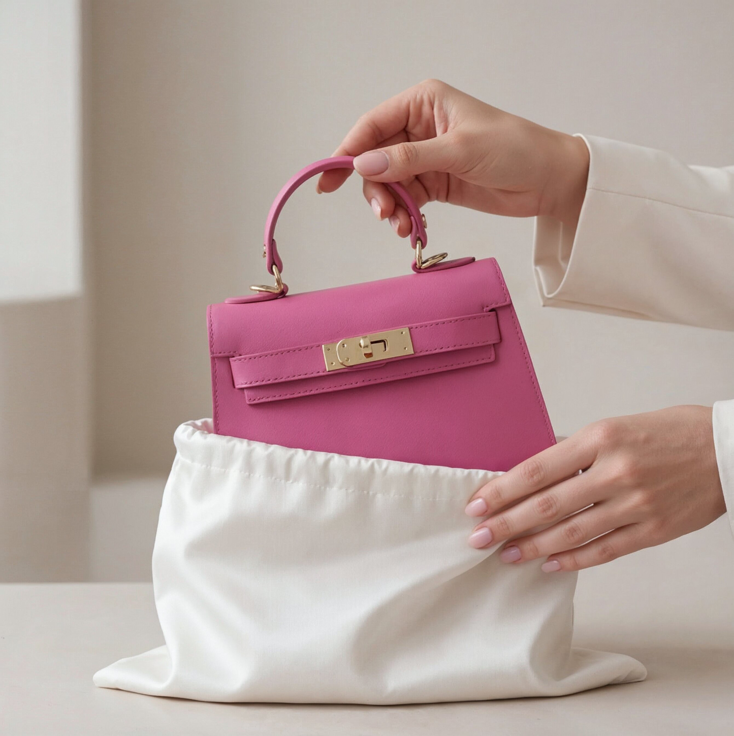 The Mini Kelly-Inspired Epsom Leather Handbag by Clemés