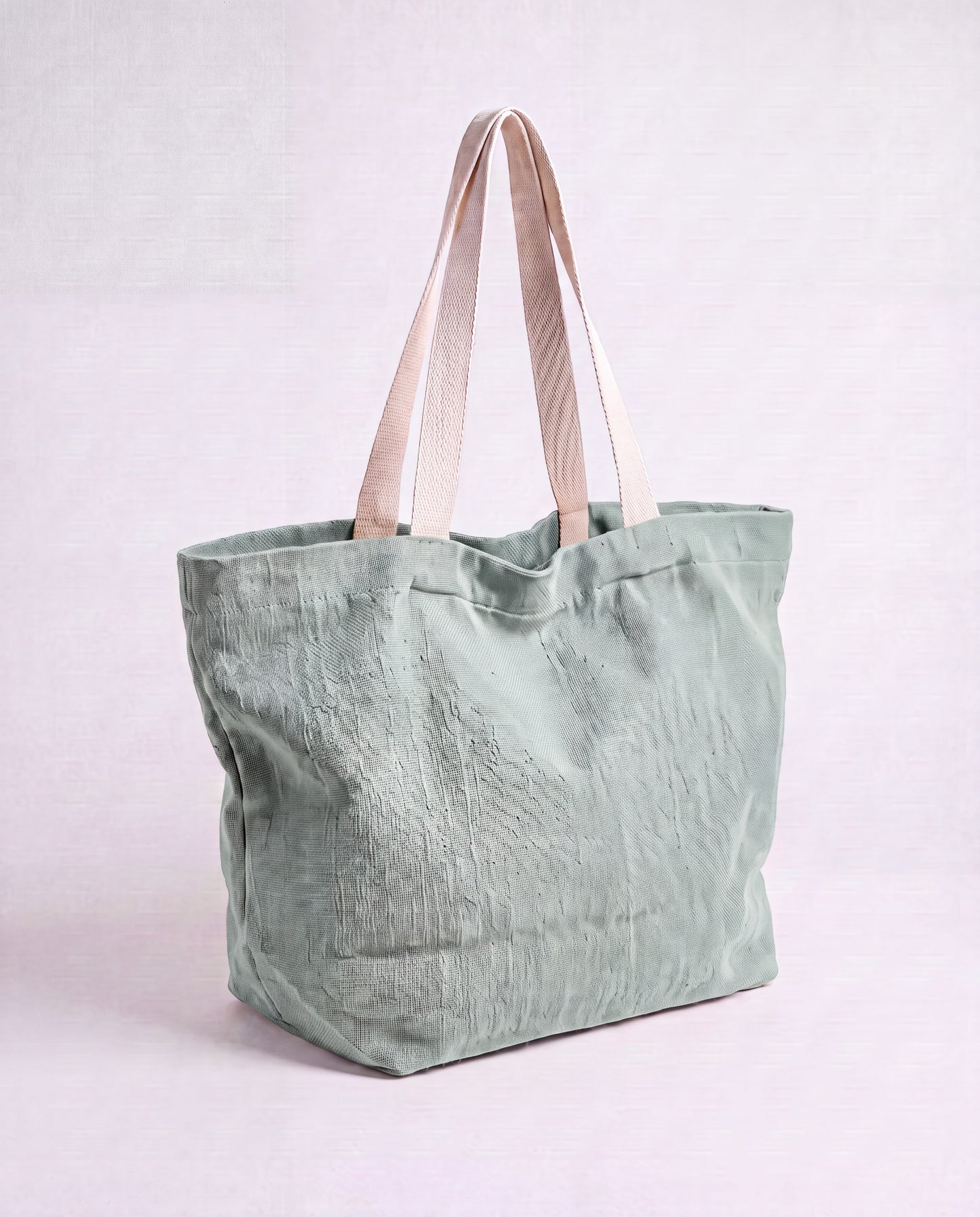 Marina Soft Washed Jute Beach Bag by Clemés - Duck Egg Blue studio main