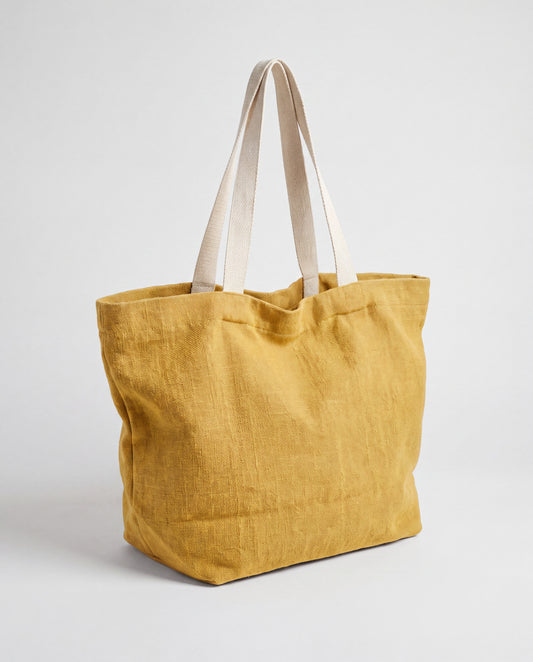 Marina Soft Washed Jute Beach Bag by Clemés - Saffron studio main