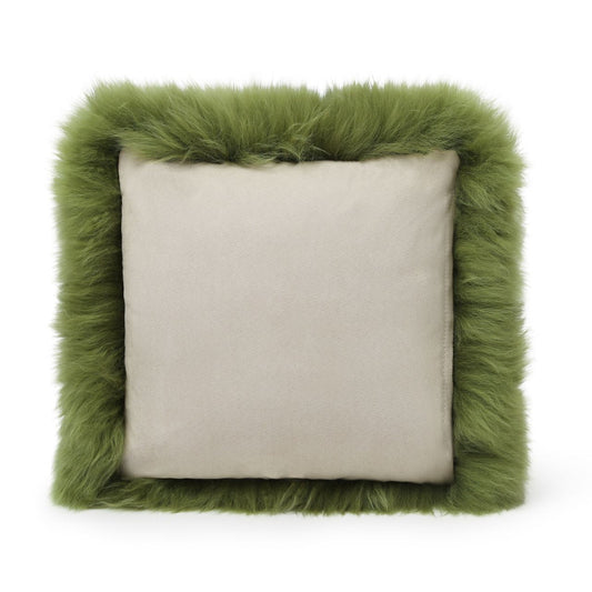 Natural Premium New Zealand Sheepskin Cushion 40 x 40 cm, Apple Green