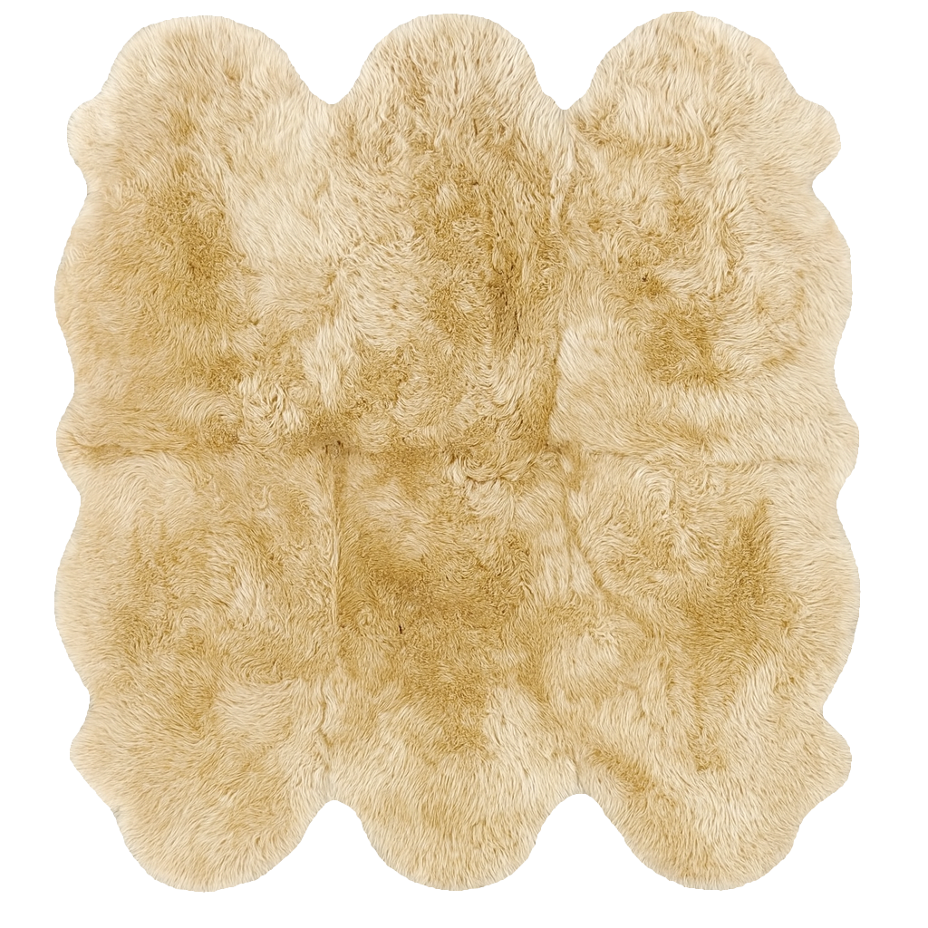 Natural Premium New Zealand Sheepskin Rug & Throw, Sexto, L180 x W150 cm (3 Colours)