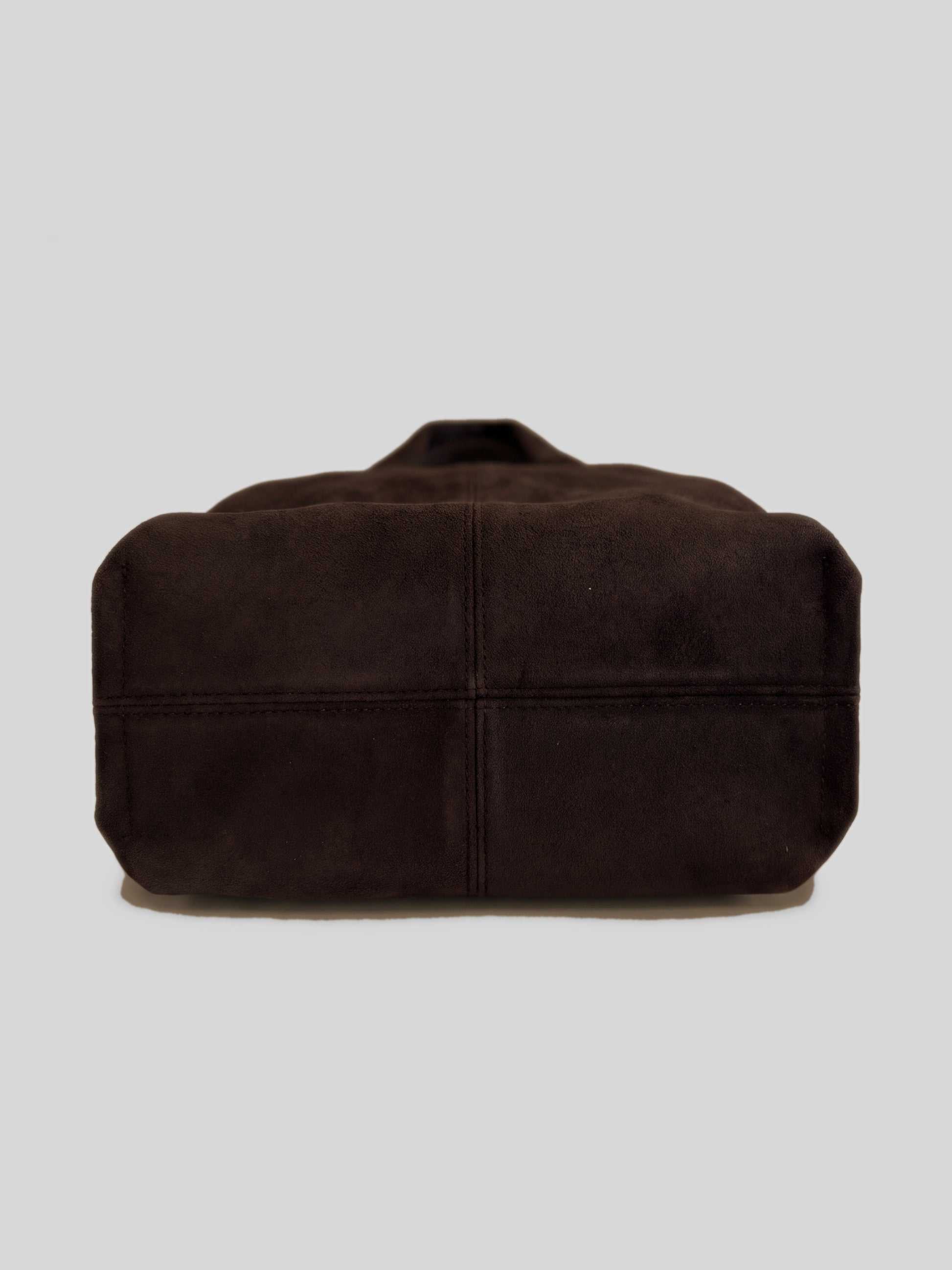 Dark Brown Noemi Suede Handbag, base view