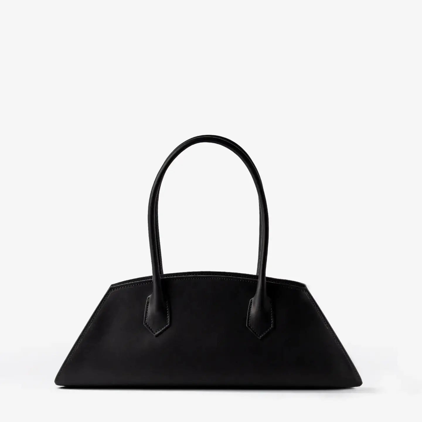 Nora Calfskin Shoulder Bag by Clemés in Black, front view